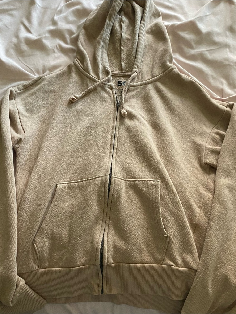 SO juniors xs Neutral Beige Full-Zip Hoodie